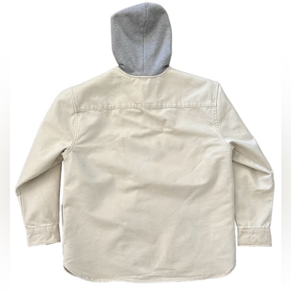 Levi’s Hooded Jackson Overshirt Heavyweight Jean Jacket, Beige Sand, Size L, NWT - Picture 15 of 16